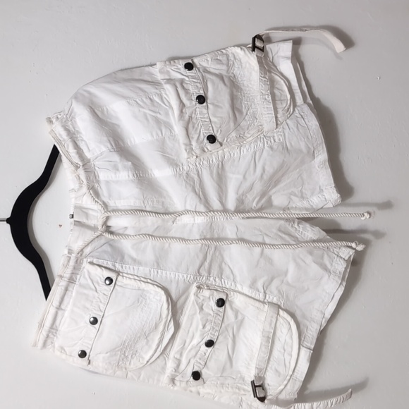 FREE PEOPLE Moon Bay White Parachute Cargo Shorts, Size Small - Picture 3 of 14